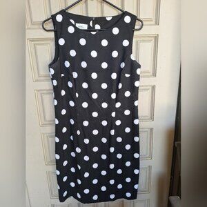 Alyx Limited Dress Black/White Polka Dots Sz10 Zip Back Sleeveless Fitted